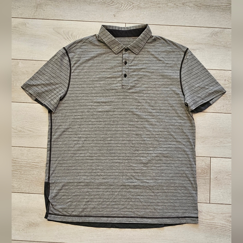 NWOT Lululemon Polo Mens XL Black And Gray